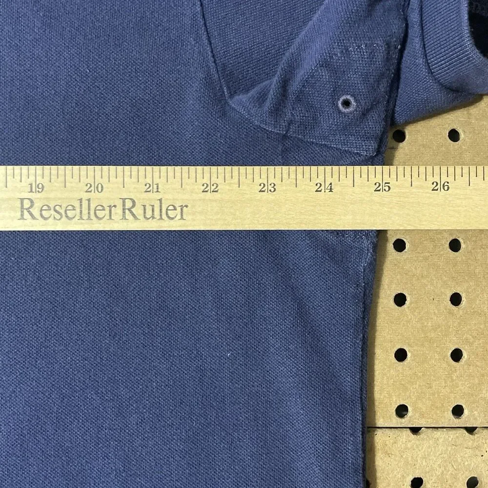 Ralph Lauren Custom Fit Lion Crest Polo Shirt Lion Crest Sewn Navy Blue XXL Men